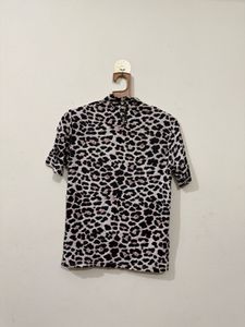 Animal Print High Neck Top