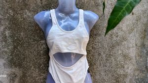 I. OFF WHITE SEXY BODYSUIT