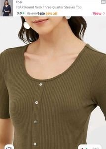 Olive Green Ribbed Top