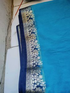 💙 Elegant Blue Saree with FREE Gift 🎁 Only ₹399