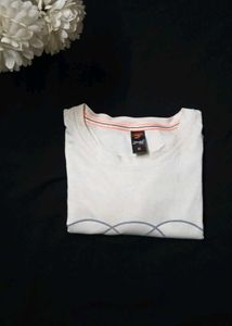 White Graphic Print Tee