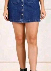 Women Denim Dark Blue Skirts
