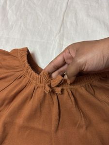 Korean Brown Peasant Top