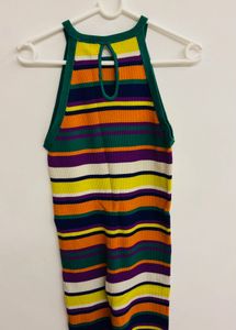 Striped Knit Tank bodycon dress