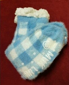Comfy Blue Checkered Socks unused 10/10