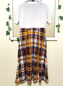 London Belly White Checked Midi