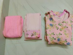 Beautiful Pink Frock With Straight Paint