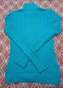 🫠🔥Ralph Lauren Blue Cable Knit Zip Up Sweater