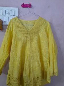 Yellow Embroidered Tunic