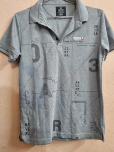 Graphic Print Polo Tshirt