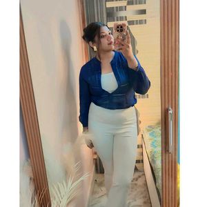 Stylish Blue Sheer Shrug