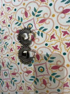 Two Pair Silver Jhumka Earrings