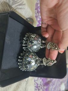 Boho Mirror Jhumka Earrings
