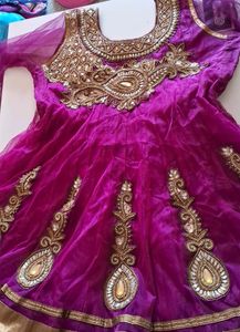 Beautiful  Anarkali Xxl Kurti With Chusti Bottom