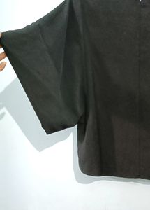 Black V Neck Kimono Top
