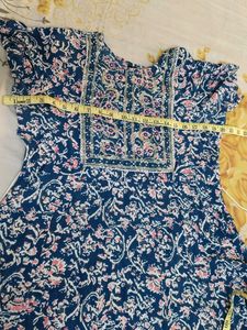Blue Kurta And Purse