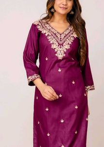 Embroidered Purple Kurti