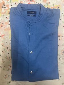 Blue Casual Shirt - ascot medium relaxed fit 100%