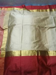 Brand New CottonSilk Saree with Golden LaceBorder