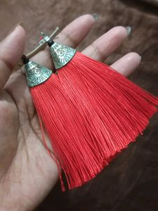 Red Tassel Earrings