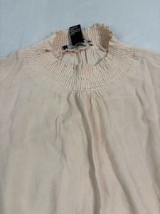 Cream High Neck Top