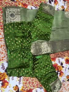 Green Silk Saree with Blouse