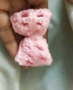 Mini Crochet Pink Hair Clip