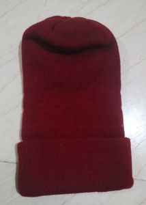 Maroon Knit Beanie cap for boys and girls