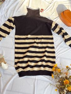 Striped Turtleneck Dress