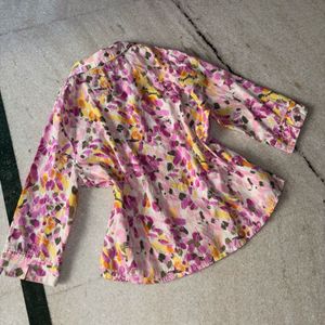 Floral Printed Shirt (Pink-Yellow-Violet)