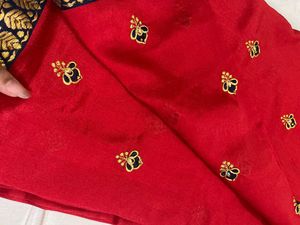 New red patches saree