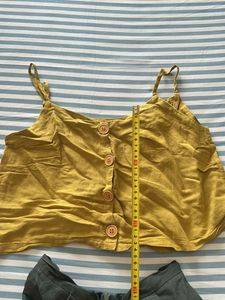 Yellow Tank and Green Shorts Set