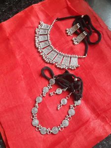 Combo New Oxidised Silver Necklace Set