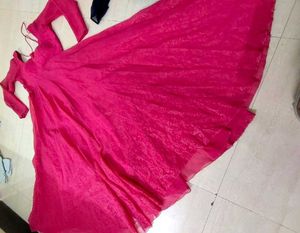 Elegant Pink Ethnic Gown(padded)
