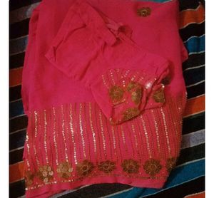 Saree With Stitched Blouse