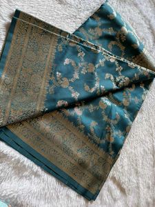 Elegant Teal Banarasi Saree🎉