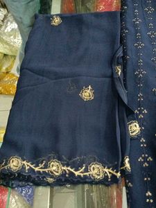Navy Blue Embroidered Salwar Kameez