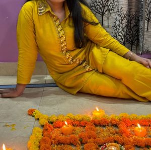 Yellow Kurta Set, Corset For Festival