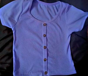 Lilac Ribbed Button Tank Top