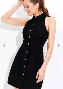 URBANIC BLACK SHIRT MINI DRESS
