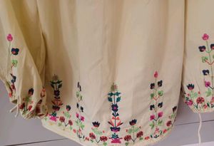 Embroidered Peasant Top