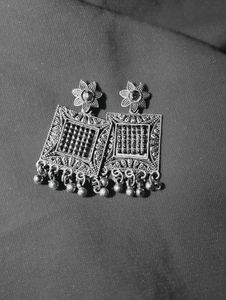 Ethnic Silver Tone Earrings