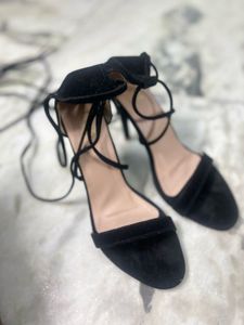 Black Lace-Up Heels