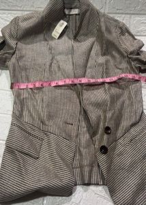 shimmer Striped Button-Down Blazer