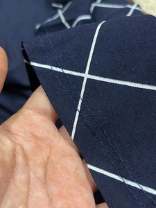 Navy &amp; White Checked Dress