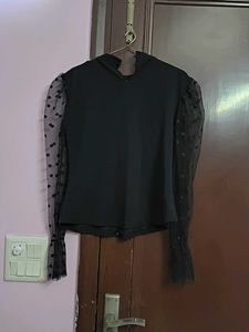 Chic Black Polka Dot Top