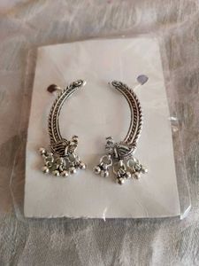 Silver Peacock Drop Earrings