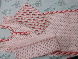 Peach Kurta With Pants And Dupatta