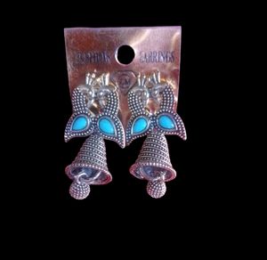 Peacock Love 💞 Design Golden Black New Earring