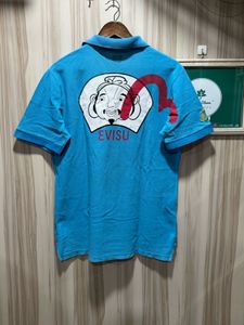 Evisu Far East Embroidered Front Logo Polo TShirt
